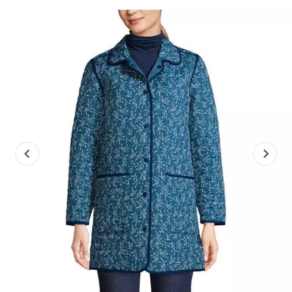 Lands End Women Reversable Insulated Barn Coat size XL - Picture 2 of 9